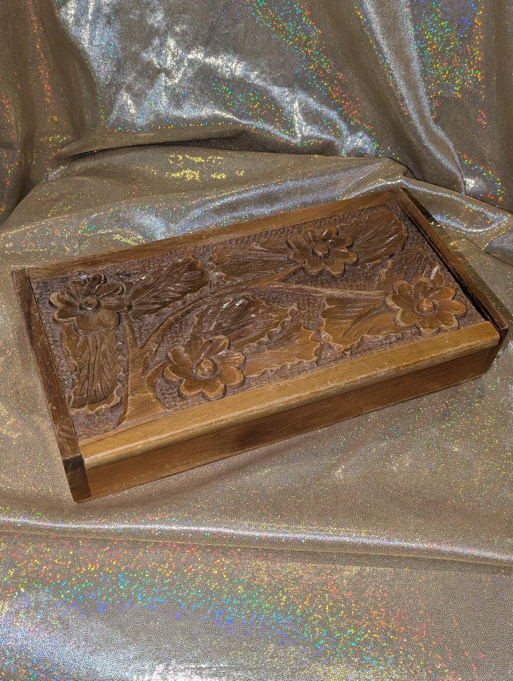 Carved Wooden Floral Box , Croatian
